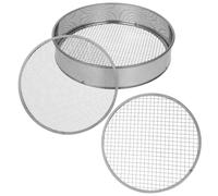 Tamis à Sol Manuel Multi-Usage Rond en Acier Inoxydable | Trous 3mm 6mm 9mm, Tri des Débris, Choix Pratique pour Jardiniers, Argenté