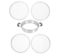 Tamis à Terre avec Poignée 25, 5 Cm 4 Grilles Interchangeables | Acier Inoxydable, Bord Roulé Épaissi, pour Bonsaï et Sable, Usage Jardinage Domestique
