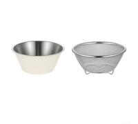 Tamis Cuisine Acier Inoxydable 16cm Drainage Rapide(14CM-White) | Maille fine précise, retient petits grains, pour idéal pour riz quinoa farine, nettoyage rapide, usage quotidien