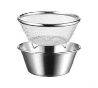 Tamis de cuisine robuste en acier inoxydable 14 cm lavable et empilable | Acier inoxydable, durable, passe au lave-vaisselle, 14 x 14 x 6 cm, idéal pour les fruits et légumes