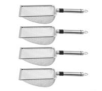 Tamis de jardin en acier inoxydable avec quatre tailles de maille pour terre, litière pour animaux domestiques et tamisage d'argile, avec une poignée ergonomique pour une utilisation facile dans