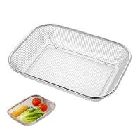 Tamis de jardin en acier inoxydable - Tamis à compost - 33,5 x 24 x 6 cm - Pour sol, sable, pierres, panier d'égouttement multifonction pour fruits et légumes, panier à passoire au-dessus d'un évier