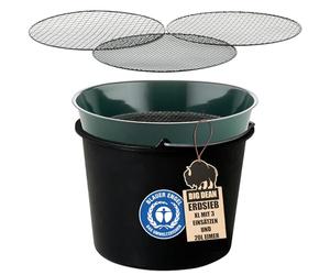 Tamis de jardin en métal avec 3 mailles 6,4 mm/9,5 mm/12,7 mm, tamis à sable rond, diamètre 37 cm, hauteur 8 cm, tamis de jardin, tamis à pierre, tamis à compost, lot de 1