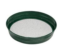 Tamis de Jardin Métallique Rond, Crible en Fer Galvanisé Vert pour Terre, Compost, Cailloux, Gazon, Pots et Plantation, 37x34,5x7cm