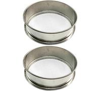 Tamis de jardin rond en métal - Tamis à sable en acier inoxydable - Pour terre, pierres, compost, mauvaises herbes, sable, gravier, 3 mm/8 mailles (30 cm/2 pièces)