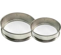 Tamis de jardin rond - Tamis à compost en métal - Tamis à sable en acier inoxydable - Pour terre, pierres, compost, mauvaises herbes, sable - 8 mailles (20 cm + 30 cm)