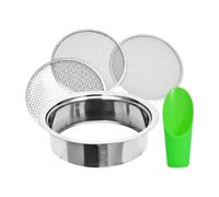Tamis de Jardinage Kit Tamis Sol Crible Mailles Fines Sable Acier Inoxydable Pratique Ensemble Multi-Mailles Convient pour Jardin Semis Compost Décora, Style A