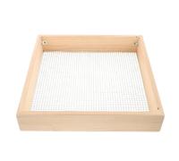 Tamis de Jardinage Maille 1/4 38x38cm, en Bois et Métal | Séparation Sable et Cailloux, Poignée Poncée Confortable, pour Petits Jardins et Projets de Cour