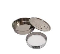 Tamis de laboratoire en acier inoxydable 304 avec couvercle et fond, 20 cm, plusieurs tailles, lot de 3(300 Mesh(0.054mm))