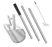 Tamis de Plage avec poignée télescopique en métal Robuste pour Creuser Rapidement tamiser la saleté rocheuse, Compost, Gravier, Jardinage, Camping, litière pour