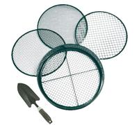 Tamis de sol, bâtons de de tamis de jardin avec 4 tailles de réseau interchangeables, accessoires multi-purs-garding, écran de portable pour le compostage, dépistage du gravier