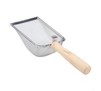 Tamis de sol de jardin en acier inoxydable avec poignée en bois - Tamis à compost multifonction et filtre en maille pour rempoter, planter et jardinage en plein air, pour métal (2,8 mm)