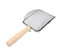 Tamis de sol de jardin en acier inoxydable avec poignée en bois - Tamis à compost multifonction et filtre en maille pour rempoter, planter et jardinage en plein air, pour métal (2 mm)