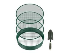 Tamis de sol de jardin - Tamis en métal pour le jardinage, le sable, le compost - Utilisation de serres agricoles avec 4 filtres en maille et pelle pour la famille, les amis