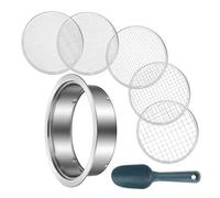 Tamis de sol en acier inoxydable pour le jardinage - Tamis à sable avec maillage interchangeable - Pelle pour bonsaï - Tamis de jardin professionnel en acier inoxydable avec maillage remplaçable