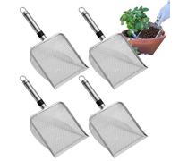 Tamis de sol pour jardinage - Tamis à sable en maille de 2/2,8/3,8/5 mm avec poignée, tamis en acier inoxydable, 4 pelles de rempotage pour terre, compost, roches, saleté