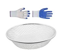 Tamis de sol, tamis à compost | Tamis de jardin en acier inoxydable avec gants, tamis à granulés, jardin léger pour seau de 5 gallons