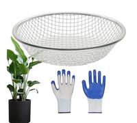 Tamis de sol - Tamis de jardin en acier inoxydable, passoire à roches | Tamis à compost léger pour le sable, le gravier et la saleté | Outil de jardinage avec gants pour l'aménagement paysager, la