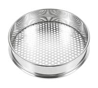 Tamis de sol - Tamis en maille à trou rond, tamis à gravier en acier inoxydable pour cour, pelouse, école, ferme, crèche, cuisine, plage