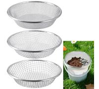 Tamis de terre de jardin pour roches, tamis à compost de jardin, tamis de jardin, tamis de jardin, tamis de jardin, tamis de jardin, 3 ouvertures (0,3 cm, 0,6 cm, 0,95 cm)