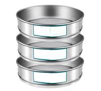 Tamis de test de laboratoire standard 3 pièces de 20 cm de diamètre, 200 + 80 + 10/200 + 120 + 30 mailles en acier inoxydable 304(200+120+30)