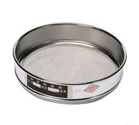 Tamis de test rond en acier inoxydable de 20 cm pour grillage, frêne, plastique, bord lisse, maille 4-600 (26 mailles)