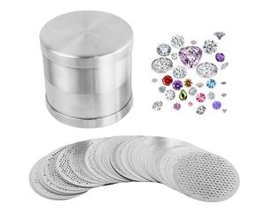 Tamis de tri de perles 48 mm en acier inoxydable - Outil fabrication bijoux à mailles fines pour le tri des diamants et le dimensionnement des pierres