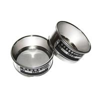 Tamis d'essai, Tamis de laboratoire 2 pièces, cadre chromé, diamètre intérieur 10,5 cm, plusieurs tailles mailles, avec fond et couvercle(500 mesh(0.0308mm))