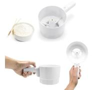 Tamis électrique automatique pour la cuisson - Tamis à farine portatif | Tamis de cuisson | PP + Nylon 60 mailles ultra fines avec poignée | Tamis de cuisson silencieux lavable à piles blanc