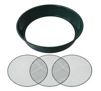 Tamis pour retrait de métal remplaçable 12 mm/9 mm/6 mm mailles en maille de fer robuste pour sol de jardin en pierre d'aération du sol - Comprend un cadre 3 de 37 cm vert