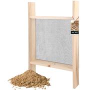 KOTARBAU® Tamis Sable - Tamis Jardinage - 2 x 2 mm - Acier - 80x50 cm - Terre Cailloux - Robuste - de Maçonnerie - avec Cadre en Bois - pour Chantier