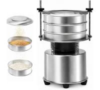 Tamis Vibrant Électrique Multifonctionnel, Tamiseurs De 5 À 200 Mesh | Tamis Vibrant Automatique De 1 400 À 1 680 Battements/min, Pour La Boulangerie, L-a Cuisi-ne Et Les Laboratoires.(+3 Sieb)