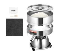 Tamiseur VEVOR, tamis électrique pour farine, tamis vibrant, tamis automatique pour tamiser 40 + 60 mailles, tamiseur à poudre 45 W, tamis vibrant pour farine, haricots mungo, riz, argent