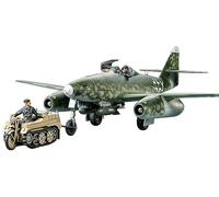 TAMIYA 25215 Me262A-2A 1:48 Me262A-2A avec 2 motocyclettes à chaîne - Modélisme, kit de construction en plastique, loisirs, bricolage, collage, kit de modélisme, modèle, assemblage, couleur moulée