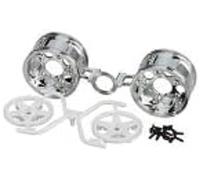 TAMIYA 300050673 Lot de 2 Jantes 5 Rayons pour modélisme 30 mm Chromé/Blanc