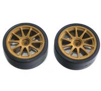 Tamiya Pneus Drift Type D avec jantes 26 mm – Lot de 2, doré