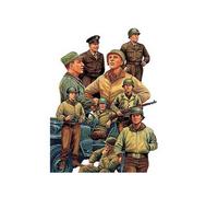 Tamiya Figurines – Infanterie US WWII au repos avec jeep – 1/48 – 9 pièces – 32552