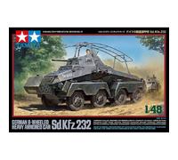 Tamiya 32574 Sd.kfz.232 1/48 : Voiture Blindée 8x8 Emblématique, Antenne Cadre,