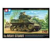 TAMIYA 32606 1:48 US M5A1 Stuart Light Tank (1) - Kit de modèle, kit en Plastique, kit de Montage, réplique détaillée, Moyen, Vert