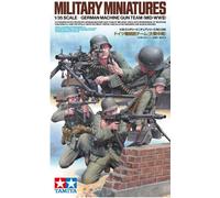 Tamiya – Maquette 35386 Équipe de mitrailleurs allemands 1/35 5 figurines Mid‑WWII non peinte