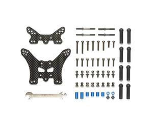 Tamiya 54754 TT-02B Carbon Damper Stays (Front & Rear) (Neo Scorcher/TT02B)