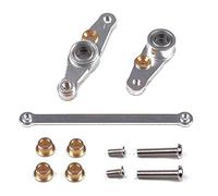 Tamiya DF01 / TA01 / TA02 / M1025 Upgrade Pièces Aluminium Steering Assembly With Bearings - 1 Set Grey Silver