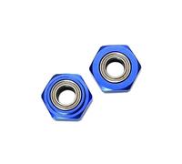 Tamiya DT-03 Upgrade Pièces Aluminium Front Wheel Hex Adapter with Bearing - 2Pcs Set Blue