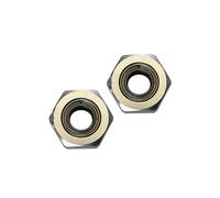 Tamiya DT-03 Upgrade Pièces Aluminium Front Wheel Hex Adapter with Bearing - 2Pcs Set Silver