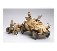 Tamiya Kit maquette Sd.Kfz.222 Afrika-Korps 1/35 – blindé léger, moto et 2 figurines
