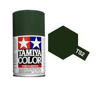 TAMIYA - Tamiya TS2 Vert foncé mat, bombe de peinture 100 ml
