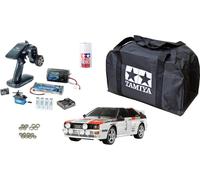 Tamiya TT-02 Audi Quattro Rally brushed 1:10 Auto RC électrique Voiture de tourisme 4 roues motrices (4WD) kit à monter économique 2,4 GHz set exclusif