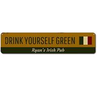 TammieLove Drink Yourself Panneau Personnalisable pour Bar ou pub Irlandais 40,6 x 10,2 cm