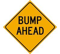 TammieLove Panneau d'avertissement « Bump Ahead » en métal carré 30,5 x 30,5 cm