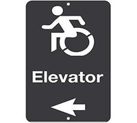 TammieLove Panneau d'avertissement « Elevator with Left Arrow » - 20,3 x 30,5 cm